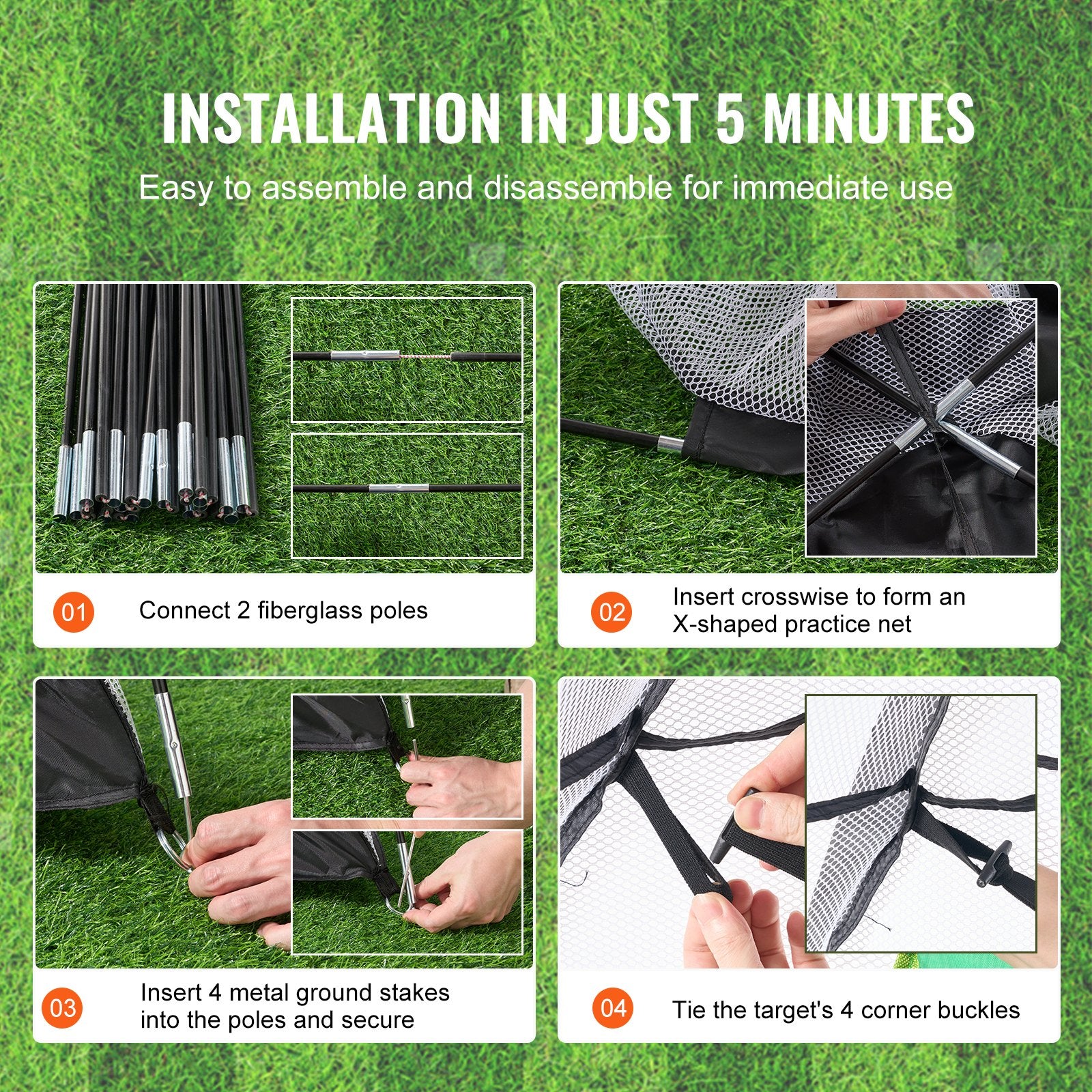 Golf Net, 10x7ft All in 1 Practice Net, Indoor Outdoor Home Golf Swing Training, Golf Hitting Aid Net with Target/Turf Mats/Balls/Tee/Golf Club/Bag, for Backyard Driving Chipping, Gift for Men
