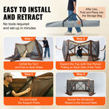 Tents: VEVOR Pop Up Gazebo Tent, Pop-Up Screen Tent 6 Sided Canopy Sun Shelter with 6 Removable Privacy Wind Cloths & Mesh Windows, 11.5x11.5FT Quick Set Screen Tent with Mosquito Netting, Brown