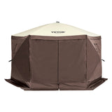 Tents: VEVOR Pop Up Gazebo Tent, Pop-Up Screen Tent 6 Sided Canopy Sun Shelter with 6 Removable Privacy Wind Cloths & Mesh Windows, 11.5x11.5FT Quick Set Screen Tent with Mosquito Netting, Brown