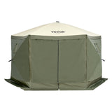 Tents: VEVOR Pop Up Gazebo Tent, Pop-Up Screen Tent 6 Sided Canopy Sun Shelter with 6 Removable Privacy Wind Cloths & Mesh Windows, 12x12FT Quick Set Screen Tent with Mosquito Netting, Army Green