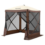 Tents: VEVOR Pop Up Gazebo Tent, Pop-Up Screen Tent 4 Sided Canopy Sun Shelter with 4 Removable Privacy Wind Cloths & Mesh Windows, 6x6FT Quick Set Screen Tent with Mosquito Netting, Brown