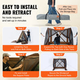 Tents: VEVOR Pop Up Gazebo Tent, Pop-Up Screen Tent 4 Sided Canopy Sun Shelter with 4 Removable Privacy Wind Cloths & Mesh Windows, 6x6FT Quick Set Screen Tent with Mosquito Netting, Brown