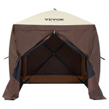 Tents: VEVOR Pop Up Gazebo Tent, Pop-Up Screen Tent 4 Sided Canopy Sun Shelter with 4 Removable Privacy Wind Cloths & Mesh Windows, 6x6FT Quick Set Screen Tent with Mosquito Netting, Brown