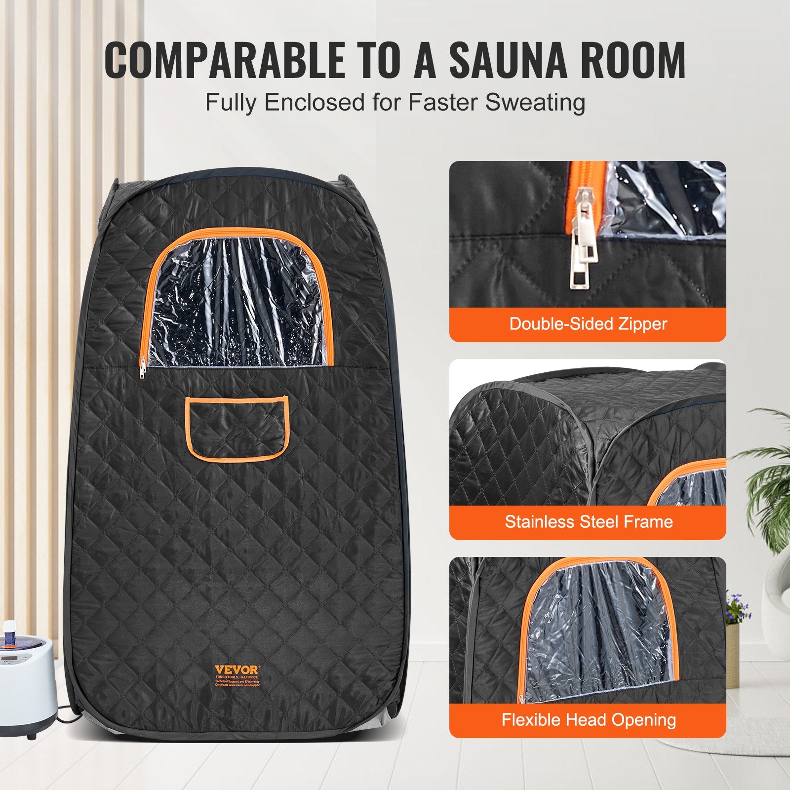Outdoor Sofas & Lounge Sets: VEVOR 1000W Personal Steam Sauna Tent Loss Weight Detox Therapy Spa Compact, 800 x 800 x 1330 mm