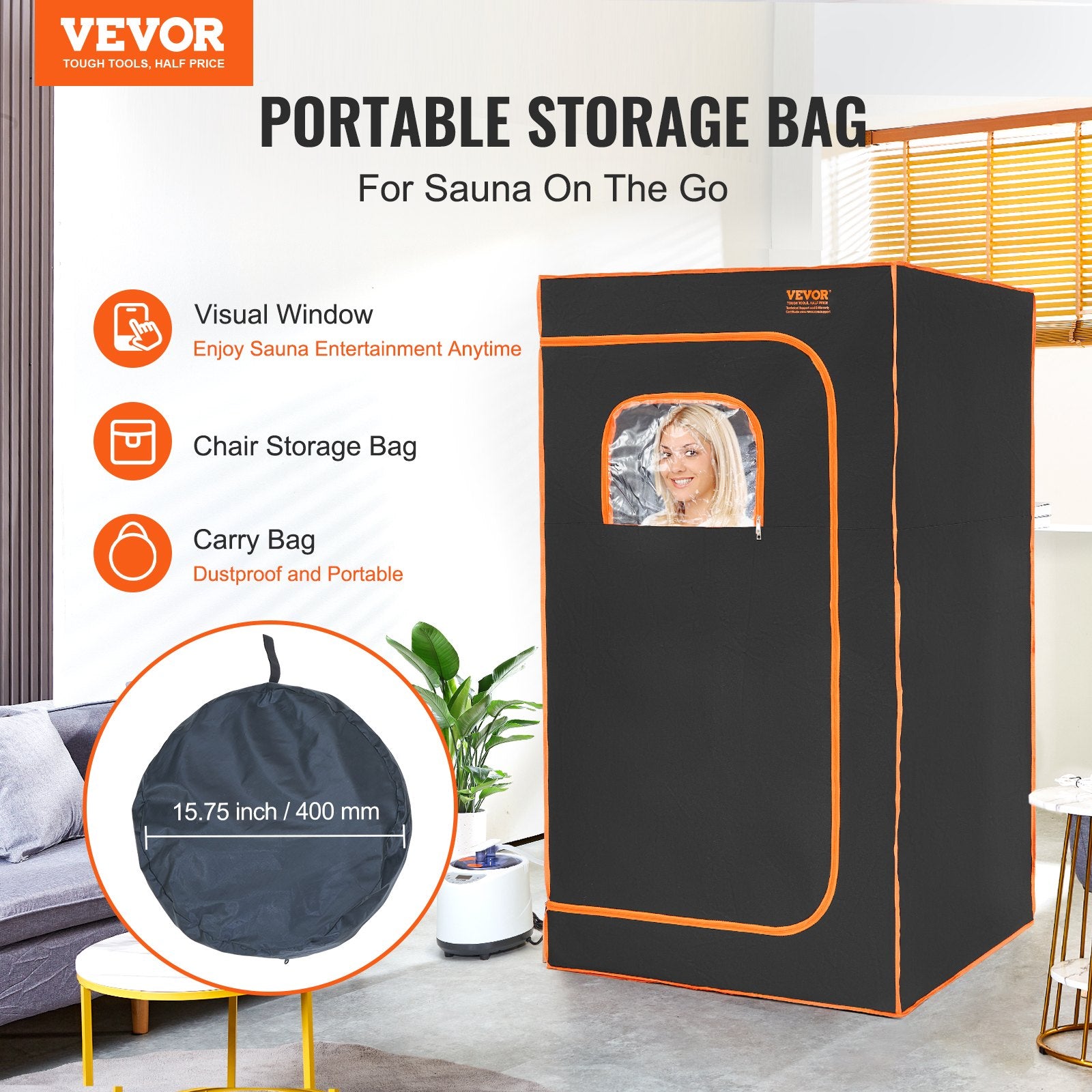 Outdoor Sofas & Lounge Sets: VEVOR Portable Steam Sauna Tent Full Size 1000W Personal Sauna Blanket W/ Chair, 880 x 880 x 1600 mm