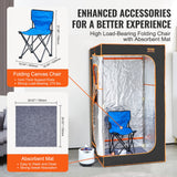 Outdoor Sofas & Lounge Sets: VEVOR Portable Steam Sauna Tent Full Size 1000W Personal Sauna Blanket W/ Chair, 880 x 880 x 1600 mm