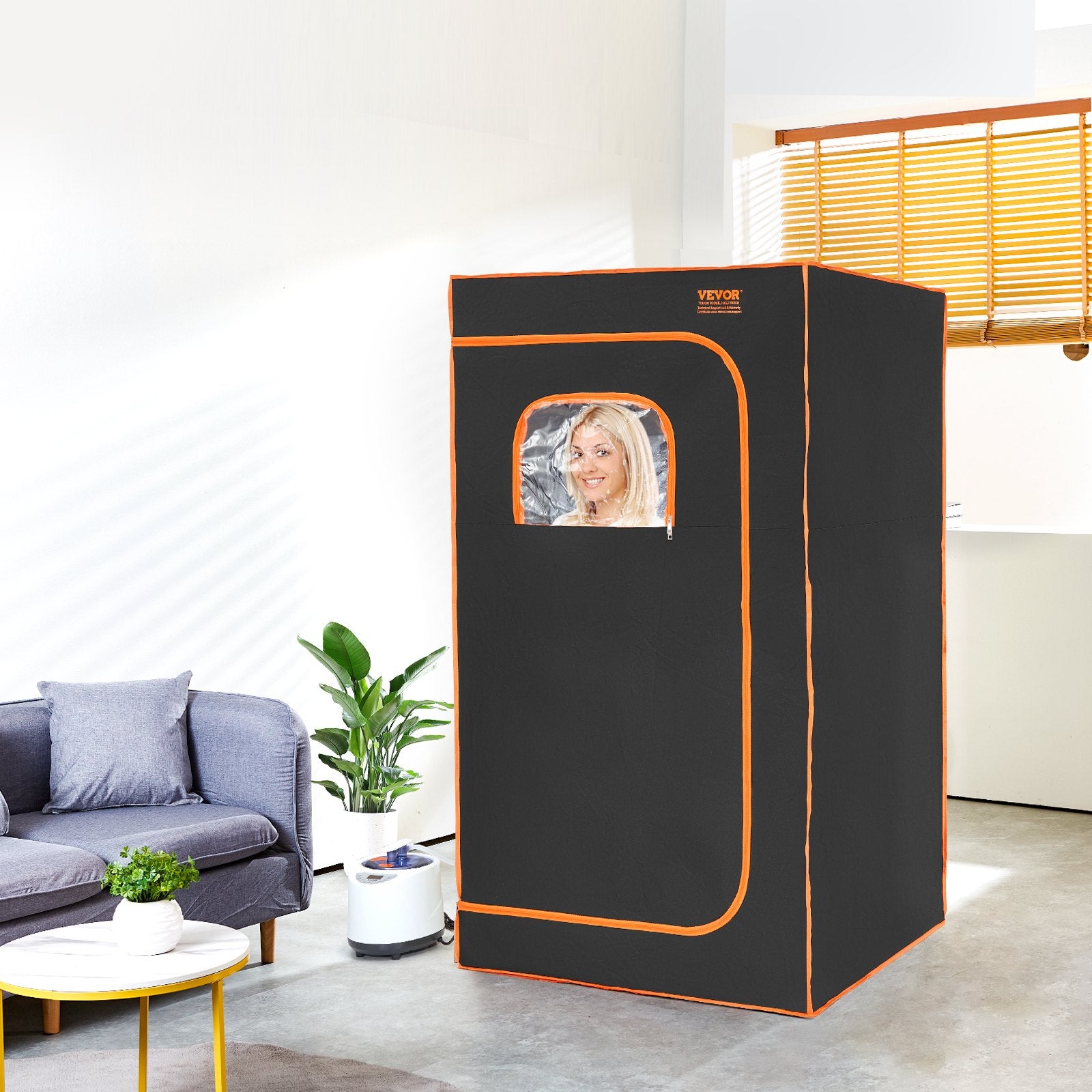 Outdoor Sofas & Lounge Sets: VEVOR Portable Steam Sauna Tent Full Size 1000W Personal Sauna Blanket W/ Chair, 880 x 880 x 1600 mm