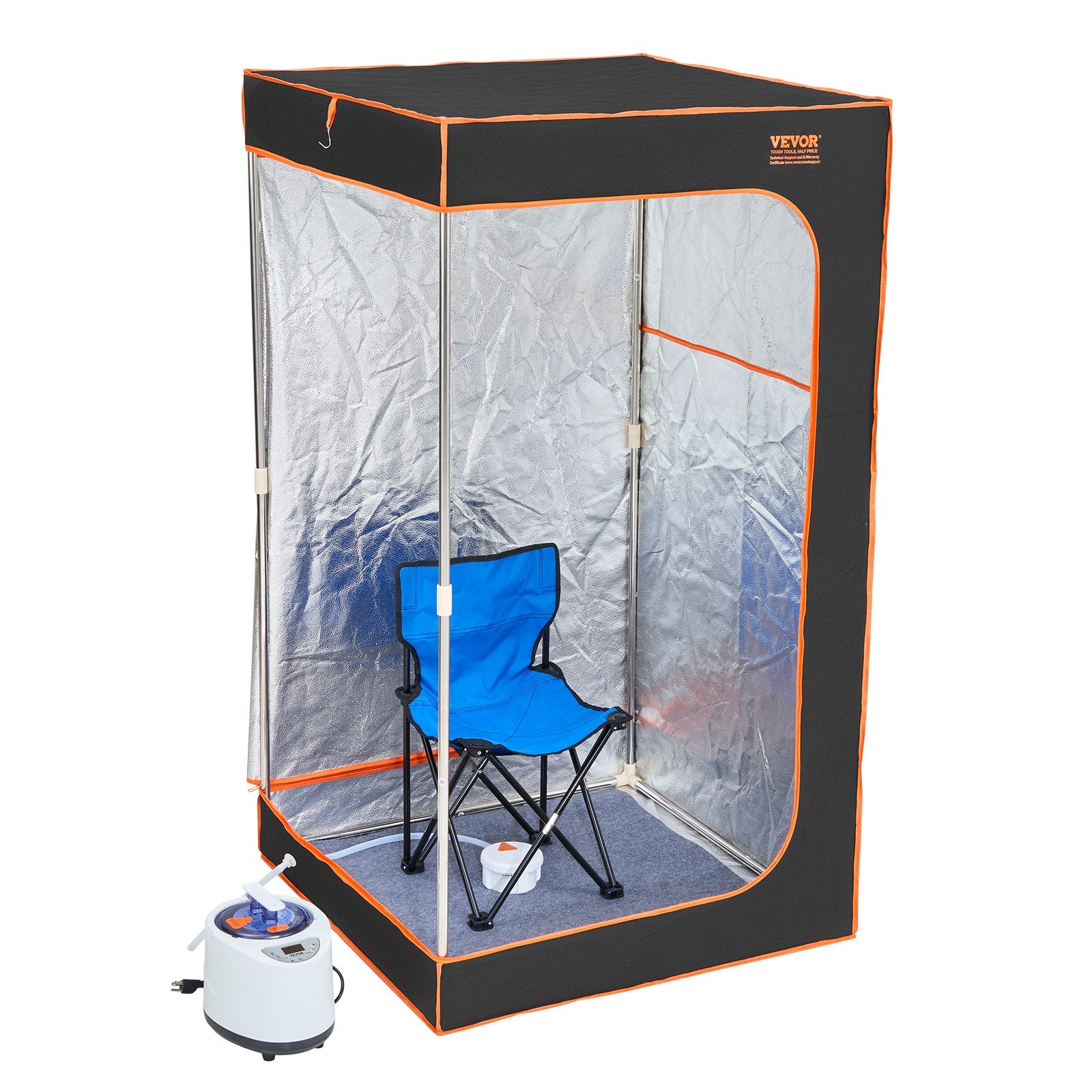 Outdoor Sofas & Lounge Sets: VEVOR Portable Steam Sauna Tent Full Size 1000W Personal Sauna Blanket W/ Chair, 880 x 880 x 1600 mm