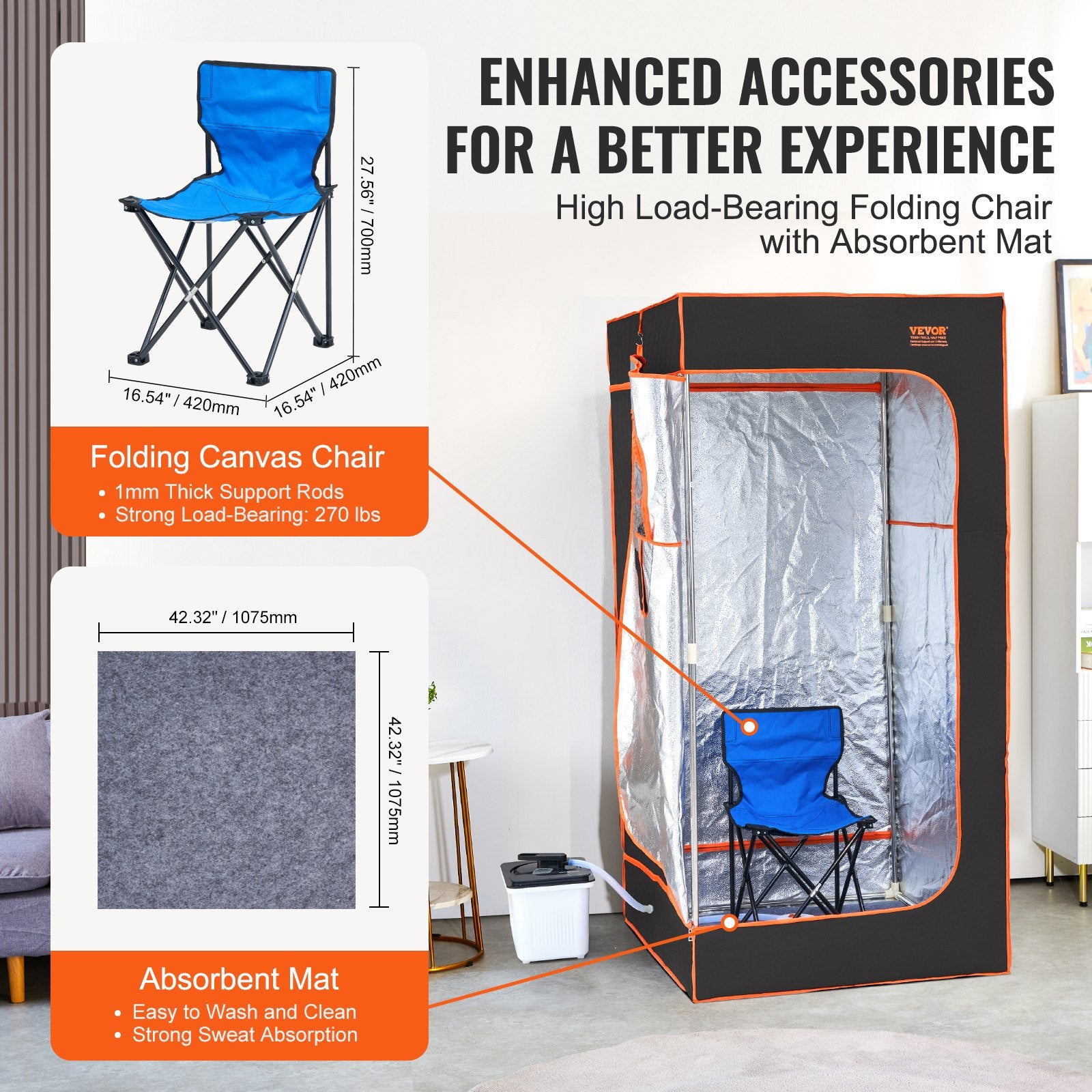 Blankets & Throws: VEVOR Portable Steam Sauna Tent Full Size 2000W Personal Sauna Blanket W/ Chair,880 x 880 x 1780 mm
