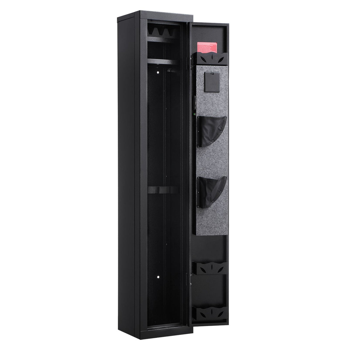 Gun Safe, Heavy Duty Cold-Rolled Steel Fireproof Rifle Cabinet with Digital Keypad & Key, Large Long Gun Cabinet with Magazine and LED Lighting, Adjustable Racks for Rifles, Pistols, Shotgun