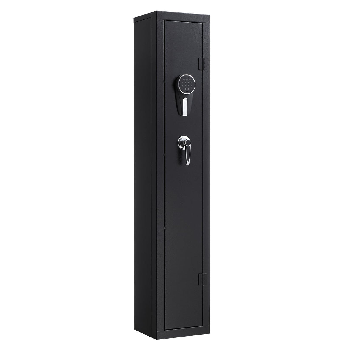 Gun Safe, Heavy Duty Cold-Rolled Steel Fireproof Rifle Cabinet with Digital Keypad & Key, Large Long Gun Cabinet with Magazine and LED Lighting, Adjustable Racks for Rifles, Pistols, Shotgun