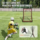 Basketball & Basketball Accessories: VEVOR Lacrosse Rebounder for Backyard, 5x7 Ft Volleyball Bounce Back Net, Pitchback Throwback Baseball Softball Return Training Screen, Adjustable Angle Shooting Practice Training Wall with Target