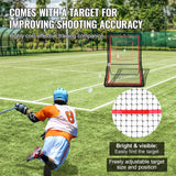 Basketball & Basketball Accessories: VEVOR Lacrosse Rebounder for Backyard, 5x7 Ft Volleyball Bounce Back Net, Pitchback Throwback Baseball Softball Return Training Screen, Adjustable Angle Shooting Practice Training Wall with Target
