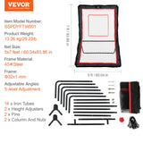 Basketball & Basketball Accessories: VEVOR Lacrosse Rebounder for Backyard, 5x7 Ft Volleyball Bounce Back Net, Pitchback Throwback Baseball Softball Return Training Screen, Adjustable Angle Shooting Practice Training Wall with Target