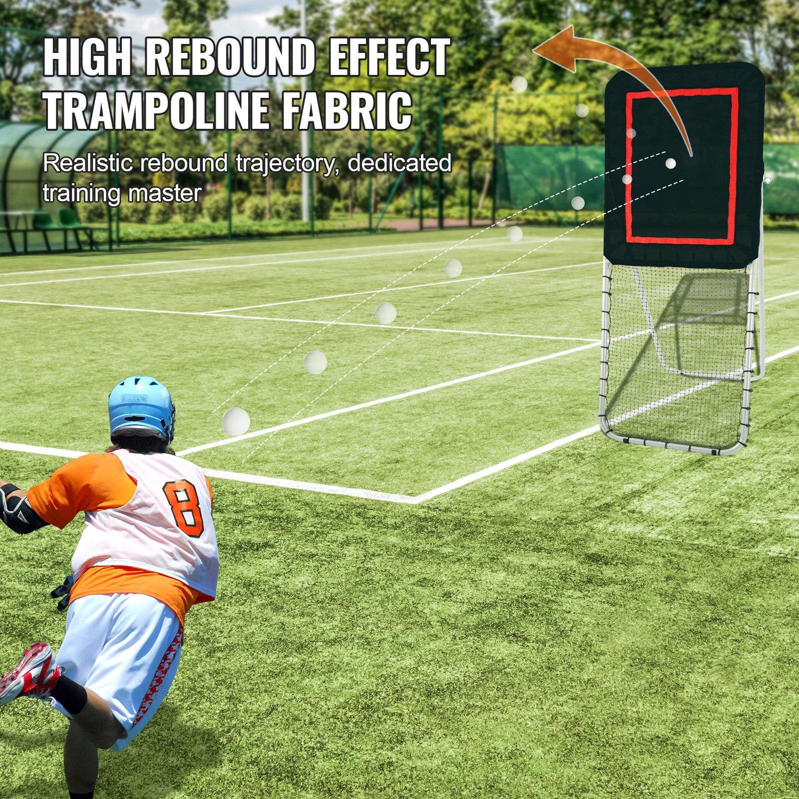 Basketball & Basketball Accessories: VEVOR Folding Lacrosse Rebounder for Backyard, 3x8 Ft Volleyball Bounce Back Net, Pitchback Throwback Baseball Softball Return Training Screen, Adjustable Angle Shooting Practice Training Wall, Black