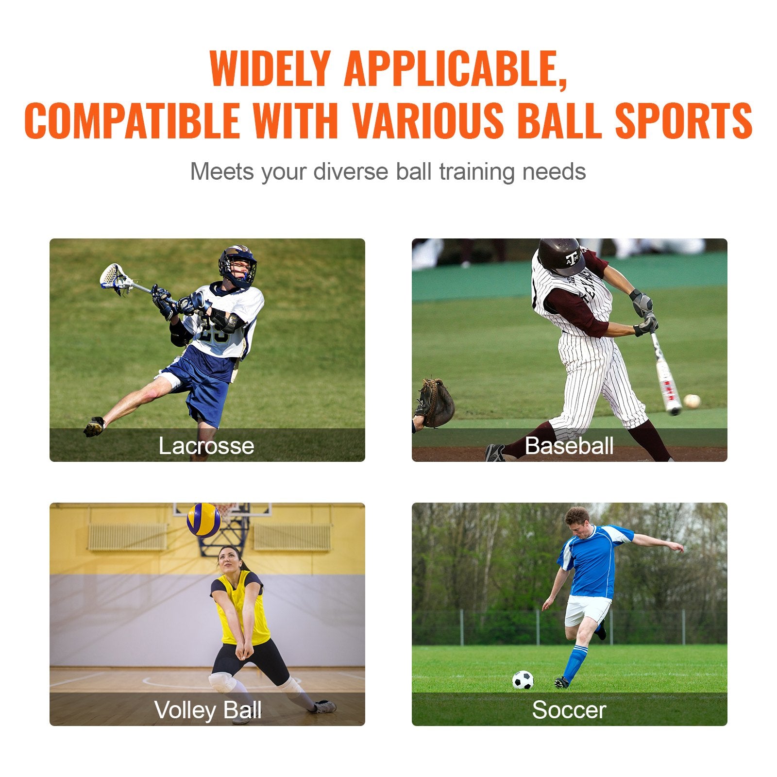 Basketball & Basketball Accessories: VEVOR Folding Lacrosse Rebounder for Backyard, 3x8 Ft Volleyball Bounce Back Net, Pitchback Throwback Baseball Softball Return Training Screen, Adjustable Angle Shooting Practice Training Wall, Black