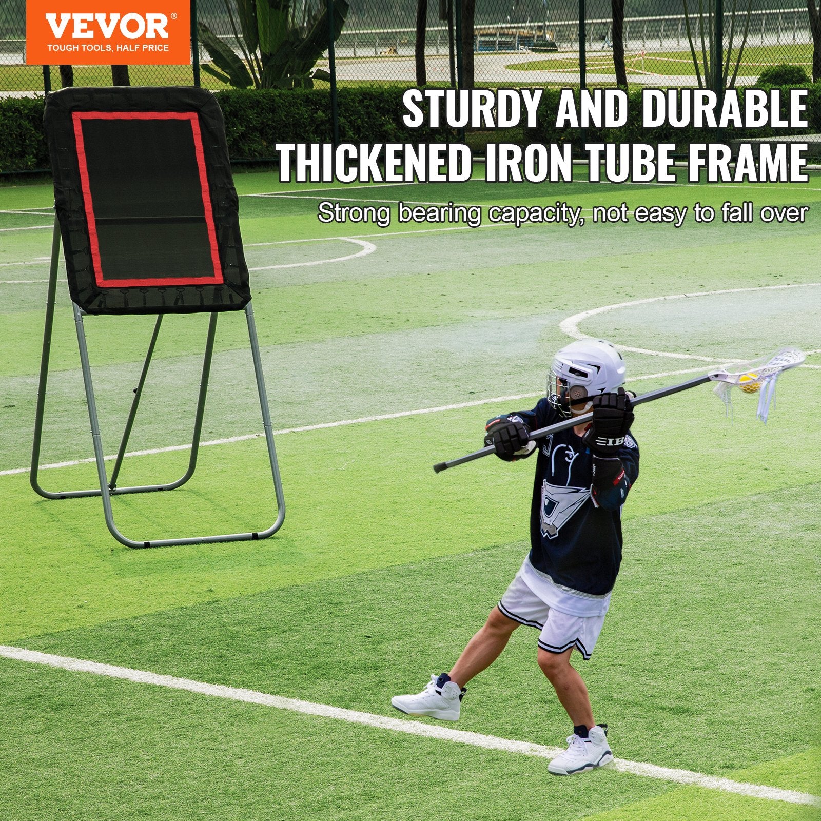 Basketball & Basketball Accessories: VEVOR Folding Lacrosse Rebounder for Backyard, 3x4 Ft Volleyball Bounce Back Net, Pitchback Throwback Baseball Softball Return Training Screen, Adjustable Angle Shooting Practice Training Wall, Black