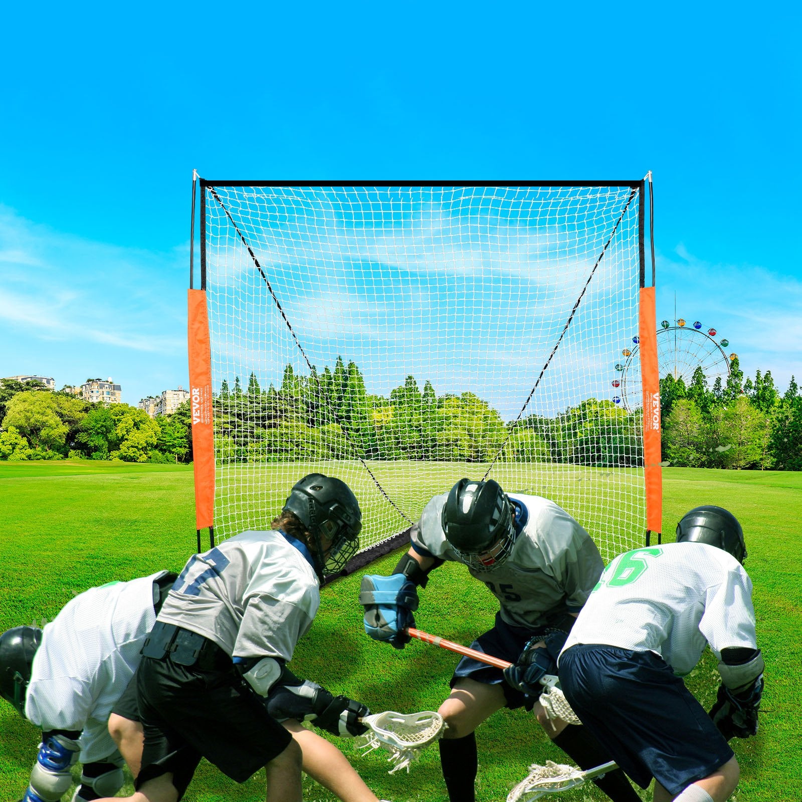 Basketball & Basketball Accessories: VEVOR Lacrosse Goal, 1.8mx1.8m Lacrosse Net, Portable Lacrosse Goal with Carry Bag, Fiberglass Rod Backyard Lacrosse Training Equipment, Easy Setup Collegiate Goal, Perfect for Youth Adult Training