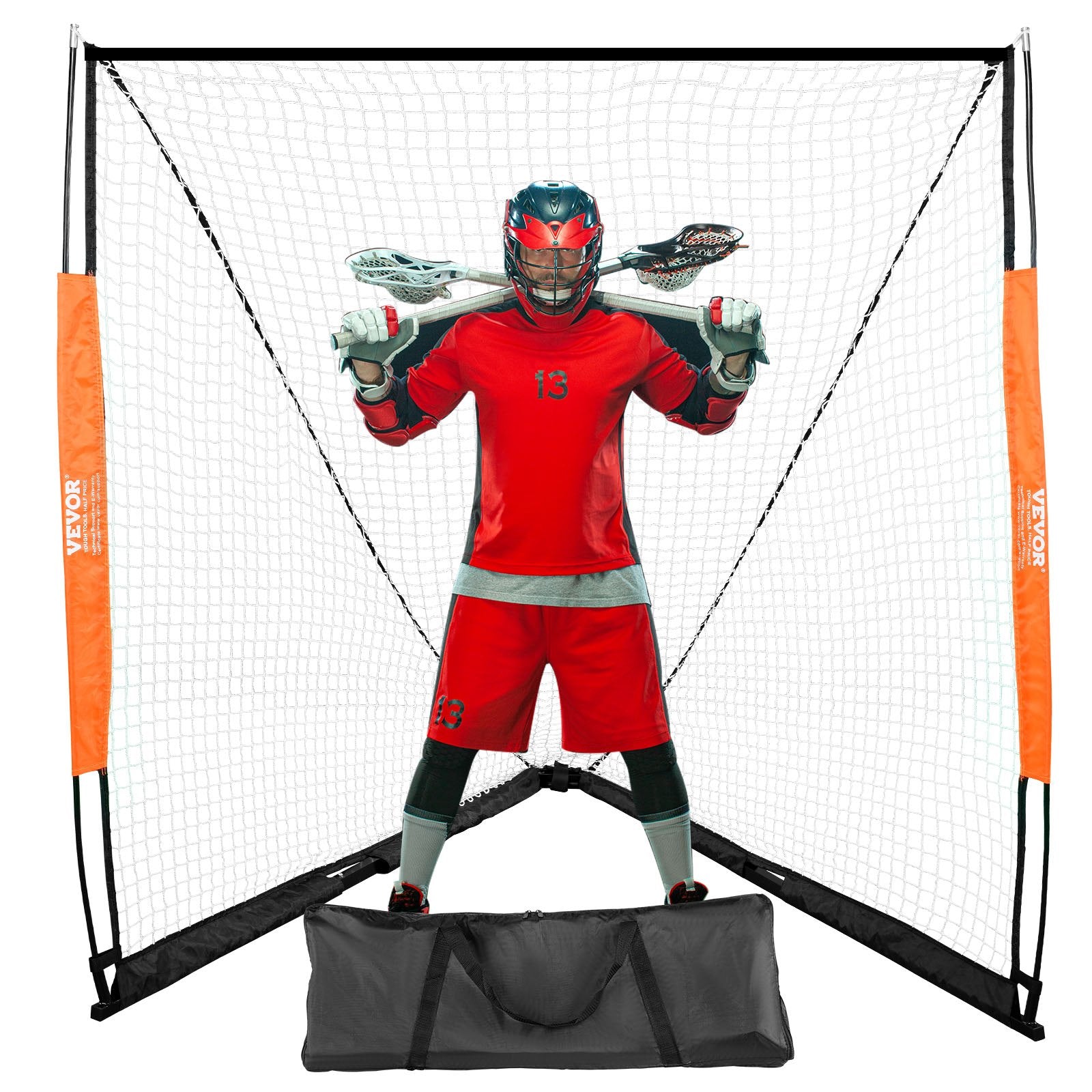 Basketball & Basketball Accessories: VEVOR Lacrosse Goal, 1.8mx1.8m Lacrosse Net, Portable Lacrosse Goal with Carry Bag, Fiberglass Rod Backyard Lacrosse Training Equipment, Easy Setup Collegiate Goal, Perfect for Youth Adult Training
