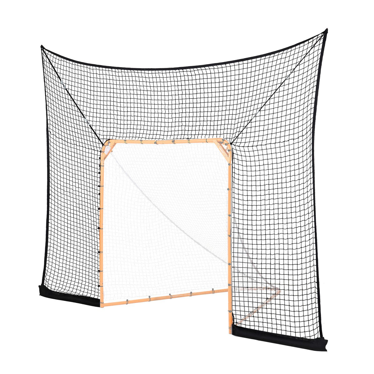 Hockey and Lacrosse Goal Backstop, 12x9 ft Lacrosse Net with Extended Coverage, Quick Easy Setup Complete Accessories Training Net, Backyard Lacrosse Equipment, for Youth Adult (NET ONLY)