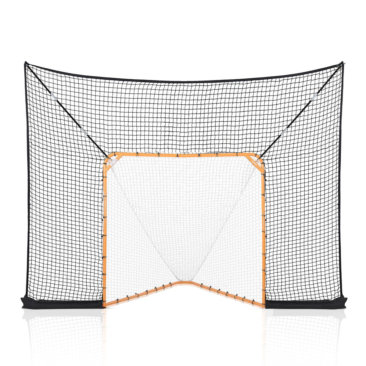 Hockey and Lacrosse Goal Backstop, 12x9 ft Lacrosse Net with Extended Coverage, Quick Easy Setup Complete Accessories Training Net, Backyard Lacrosse Equipment, for Youth Adult (NET ONLY)