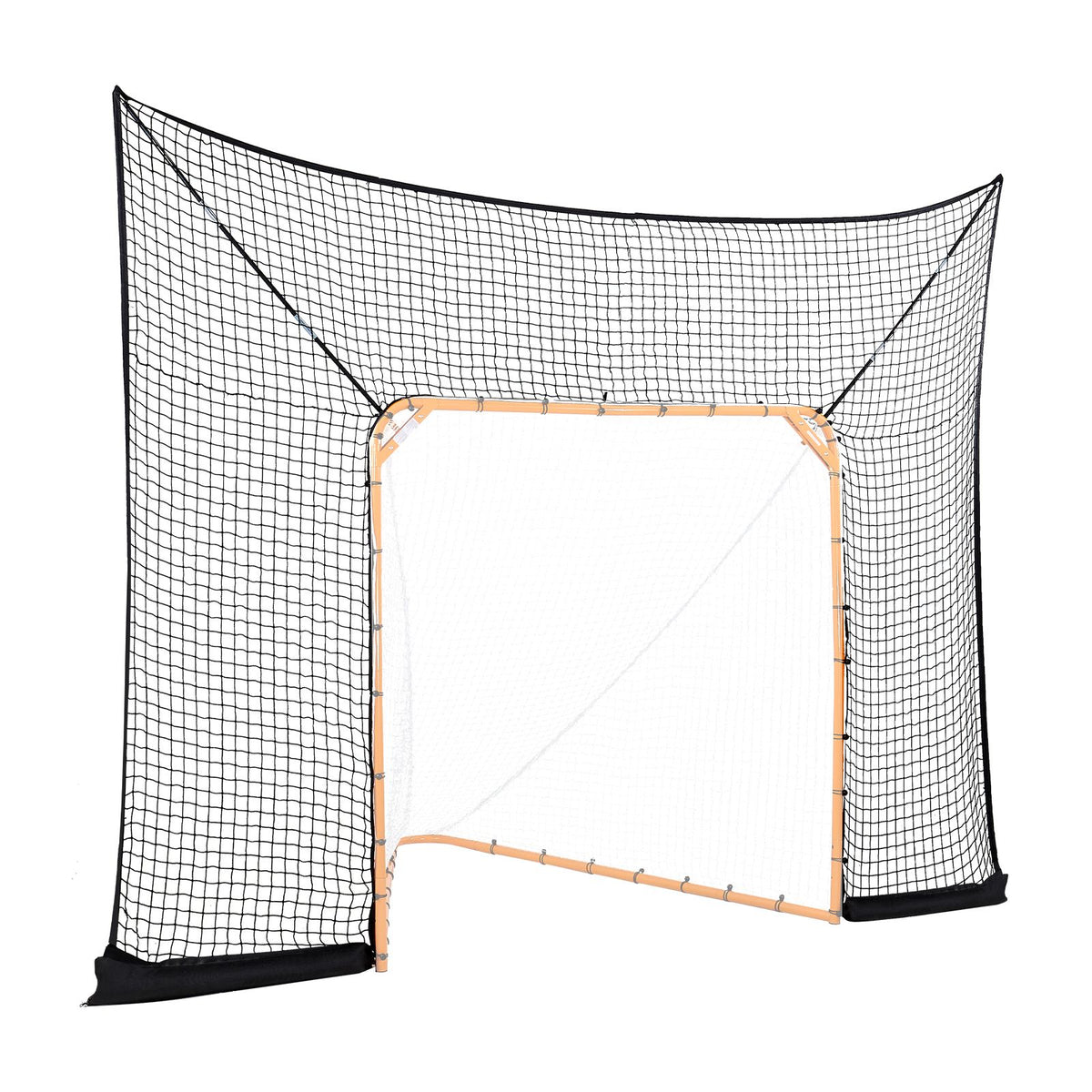 Hockey and Lacrosse Goal Backstop, 12x9 ft Lacrosse Net with Extended Coverage, Quick Easy Setup Complete Accessories Training Net, Backyard Lacrosse Equipment, for Youth Adult (NET ONLY)