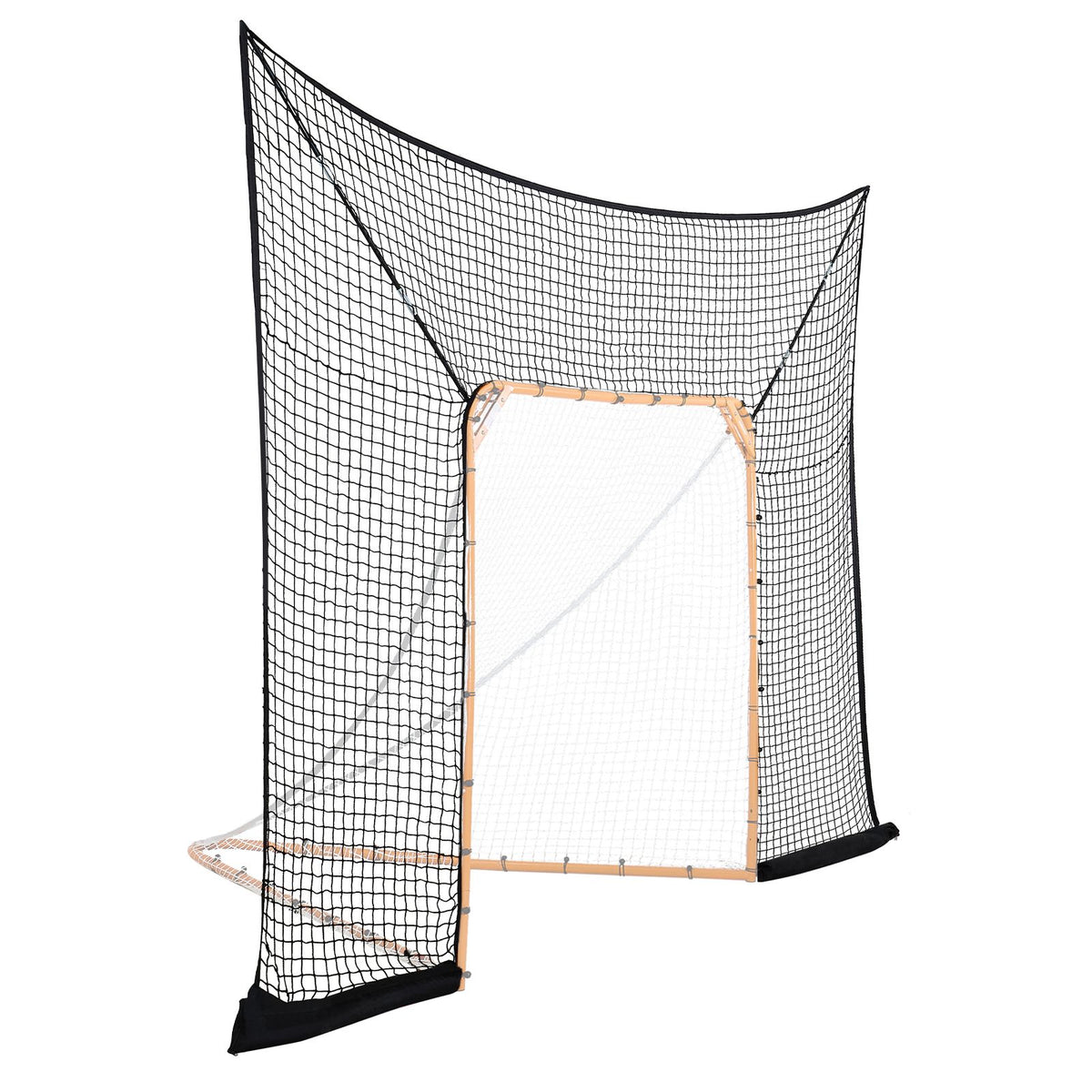 Hockey and Lacrosse Goal Backstop, 12x9 ft Lacrosse Net with Extended Coverage, Quick Easy Setup Complete Accessories Training Net, Backyard Lacrosse Equipment, for Youth Adult (NET ONLY)