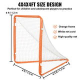 Basketball & Basketball Accessories: VEVOR Lacrosse Goal, 1.2 mx 1.2 m Small Kids Lacrosse Net, Folding Portable Lacrosse Goal with Carry Bag, Iron Frame Backyard Training Equipment, Quick & Easy Setup, Perfect for Youth Training, Orange