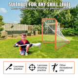 Basketball & Basketball Accessories: VEVOR Lacrosse Goal, 1.2 mx 1.2 m Small Kids Lacrosse Net, Folding Portable Lacrosse Goal with Carry Bag, Iron Frame Backyard Training Equipment, Quick & Easy Setup, Perfect for Youth Training, Orange