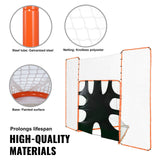 Basketball & Basketball Accessories: VEVOR 3-IN-1 Lacrosse Goal with Backstop and Target,3.7mx2.7m Lacrosse Net, Steel Frame Backyard Lacrosse Rebounder Equipment, Quick & Easy Setup Training Net, Perfect for Youth Adult Training, Orange