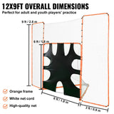 Basketball & Basketball Accessories: VEVOR 3-IN-1 Lacrosse Goal with Backstop and Target,3.7mx2.7m Lacrosse Net, Steel Frame Backyard Lacrosse Rebounder Equipment, Quick & Easy Setup Training Net, Perfect for Youth Adult Training, Orange