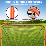 Basketball & Basketball Accessories: VEVOR Lacrosse Goal, 1.8mx1.8m Lacrosse Net, Folding Portable Backyard Lacrosse Training Equipment, Steel Frame Training Net, Quick & Easy Setup Lacrosse Goal, Perfect for Youth Adult Training, Orange