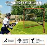 Basketball & Basketball Accessories: VEVOR Lacrosse Goal, 1.8mx1.8m Lacrosse Net, Folding Portable Backyard Lacrosse Training Equipment, Steel Frame Training Net, Quick & Easy Setup Lacrosse Goal, Perfect for Youth Adult Training, Orange