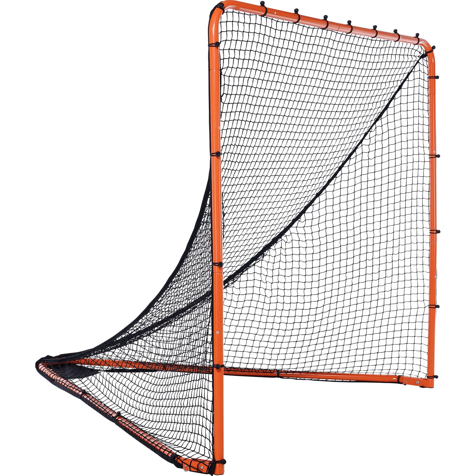 Lacrosse Goal, 1.8mx1.8m Lacrosse Net, Folding Portable Backyard Lacrosse Training Equipment, Steel Frame Training Net, Quick & Easy Setup Lacrosse Goal, Perfect for Youth Adult Training, Orange