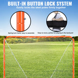 Basketball & Basketball Accessories: VEVOR Lacrosse Goal, 6' x 6' Lacrosse Net, Steel Frame Backyard Lacrosse Training Equipment, Portable Lacrosse Goal with Carry Bag, Quick & Easy Setup, Perfect for Youth Adult Training, Orange