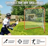 Basketball & Basketball Accessories: VEVOR Lacrosse Goal, 6' x 6' Lacrosse Net, Steel Frame Backyard Lacrosse Training Equipment, Portable Lacrosse Goal with Carry Bag, Quick & Easy Setup, Perfect for Youth Adult Training, Orange