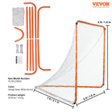 Basketball & Basketball Accessories: VEVOR Lacrosse Goal, 6' x 6' Lacrosse Net, Steel Frame Backyard Lacrosse Training Equipment, Portable Lacrosse Goal with Carry Bag, Quick & Easy Setup, Perfect for Youth Adult Training, Orange