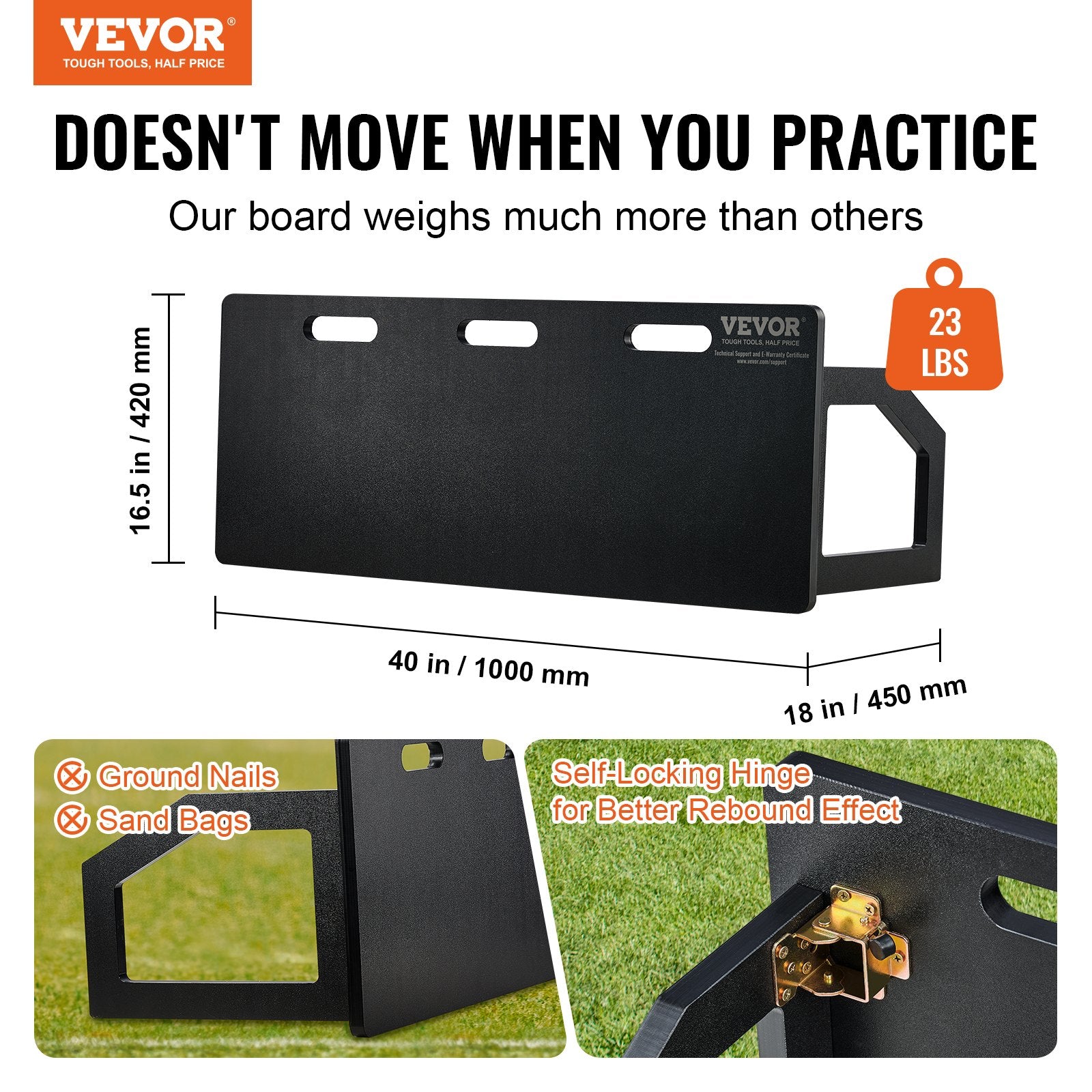 Soccer Rebounder Board, 100x40 cm Portable Soccer Wall with 2 Angles Rebound, Foldable HDPE Kickback Rebound Board, Soccer Training Equipment for Kids and Adults, Passing & Shooting Practice