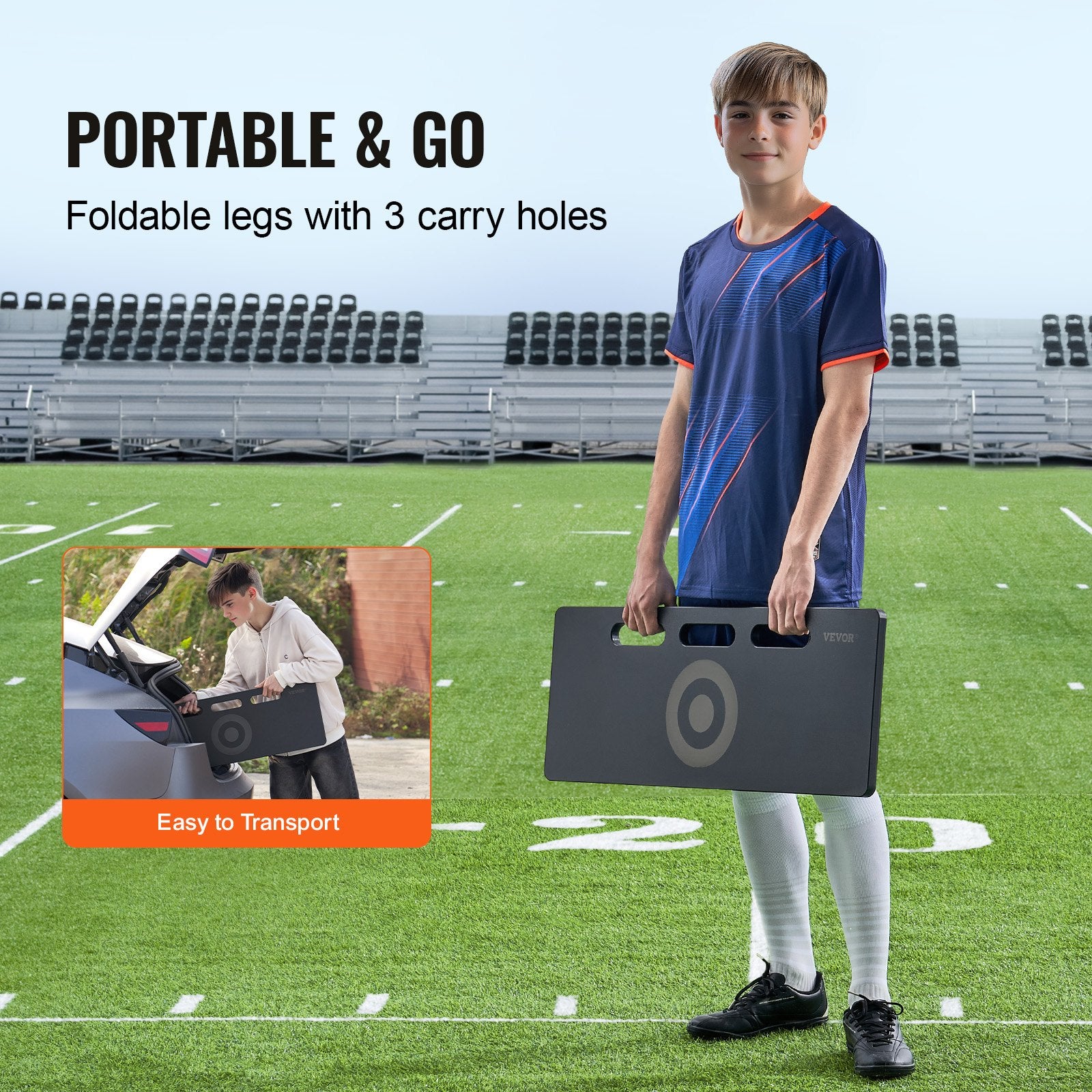 Basketball & Basketball Accessories: VEVOR Soccer Rebounder Board, 32"X12" Portable Soccer Wall with 2 Angles Rebound, Foldable HDPE Kickback Rebound Board, Soccer Training Equipment for Kids and Adults, Passing & Shooting Practice