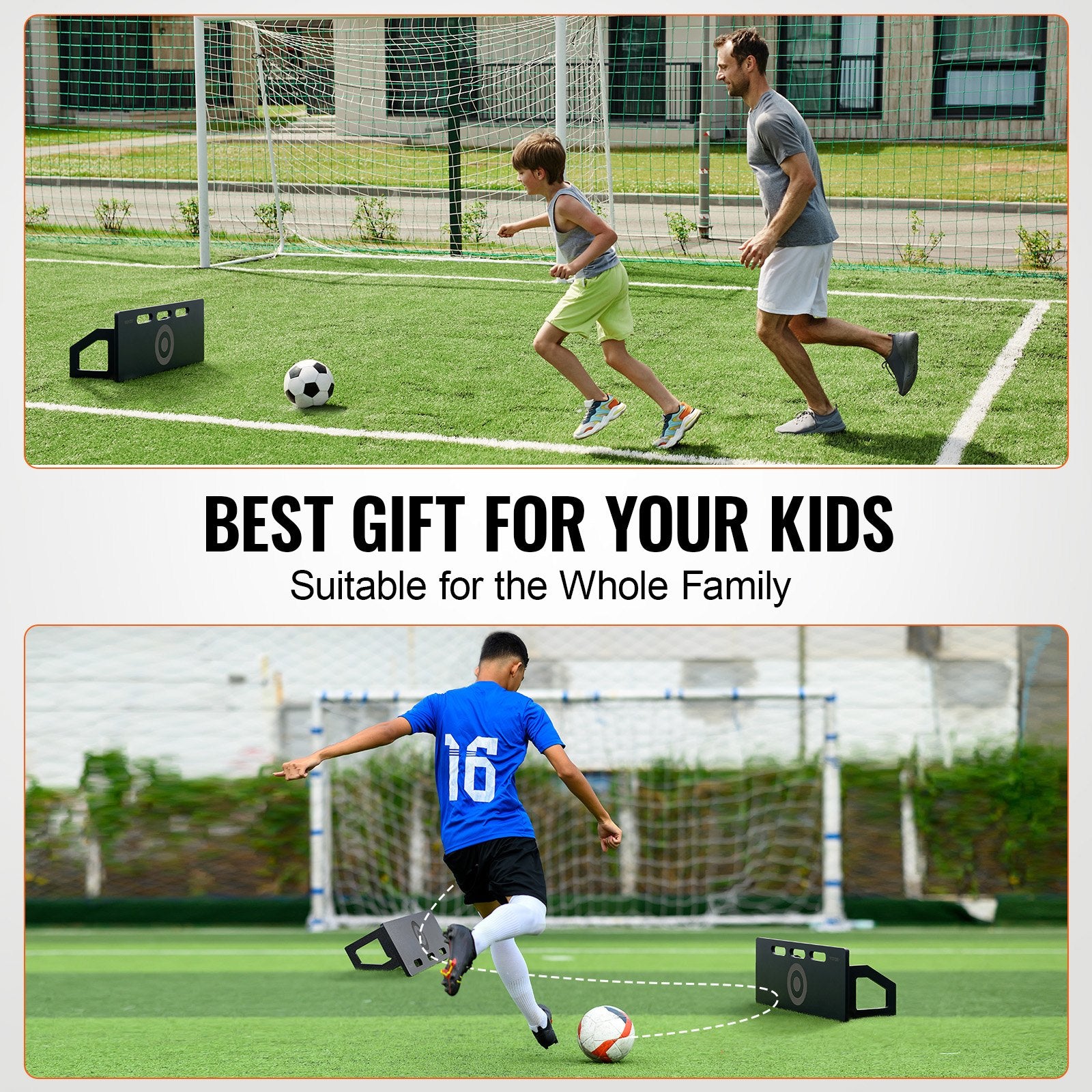 Basketball & Basketball Accessories: VEVOR Soccer Rebounder Board, 32"X12" Portable Soccer Wall with 2 Angles Rebound, Foldable HDPE Kickback Rebound Board, Soccer Training Equipment for Kids and Adults, Passing & Shooting Practice