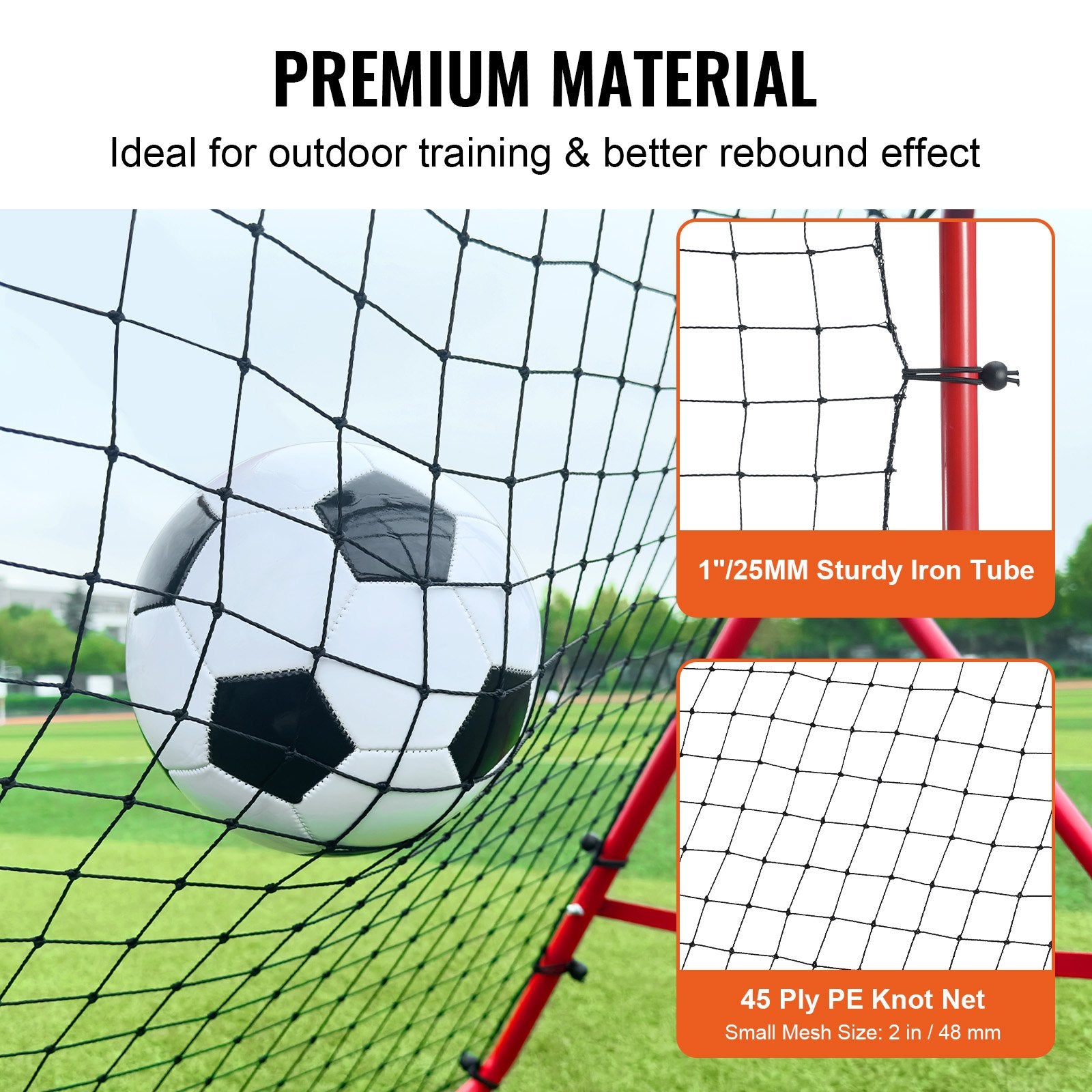 Basketball & Basketball Accessories: VEVOR Soccer Rebounder Rebound Net, Kick-Back 100x100 cm, Portable Football Training Gifts, Fully Adjustable Angles Goal Net, Aids & Equipment for Kids Teens & All Ages, Easy Set Up & Perfect Storage