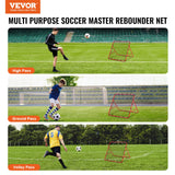 Basketball & Basketball Accessories: VEVOR Soccer Rebounder Rebound Net, Kick-Back 100x100 cm, Portable Football Training Gifts, Fully Adjustable Angles Goal Net, Aids & Equipment for Kids Teens & All Ages, Easy Set Up & Perfect Storage