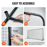 Soccer & Soccer Accessories: VEVOR Soccer Rebounder Net, 12x6FT Iron Soccer Training Equipment, Sports Football Training Gift with Portable Bag, Volleyball Rebounder Wall Perfect for Backyard Practicing, Solo Training, Passing