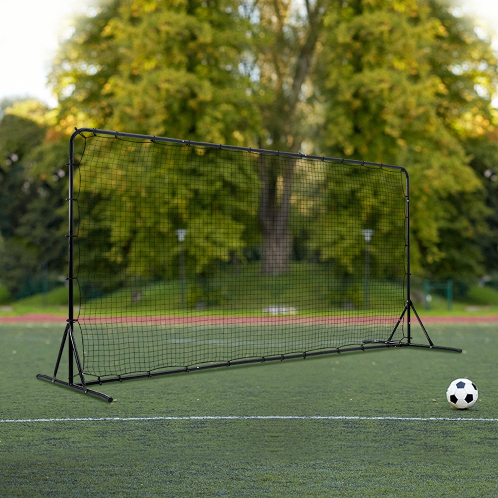 Soccer Rebounder Net, 12x6FT Iron Soccer Training Equipment, Sports Football Training Gift with Portable Bag, Volleyball Rebounder Wall Perfect for Backyard Practicing, Solo Training, Passing