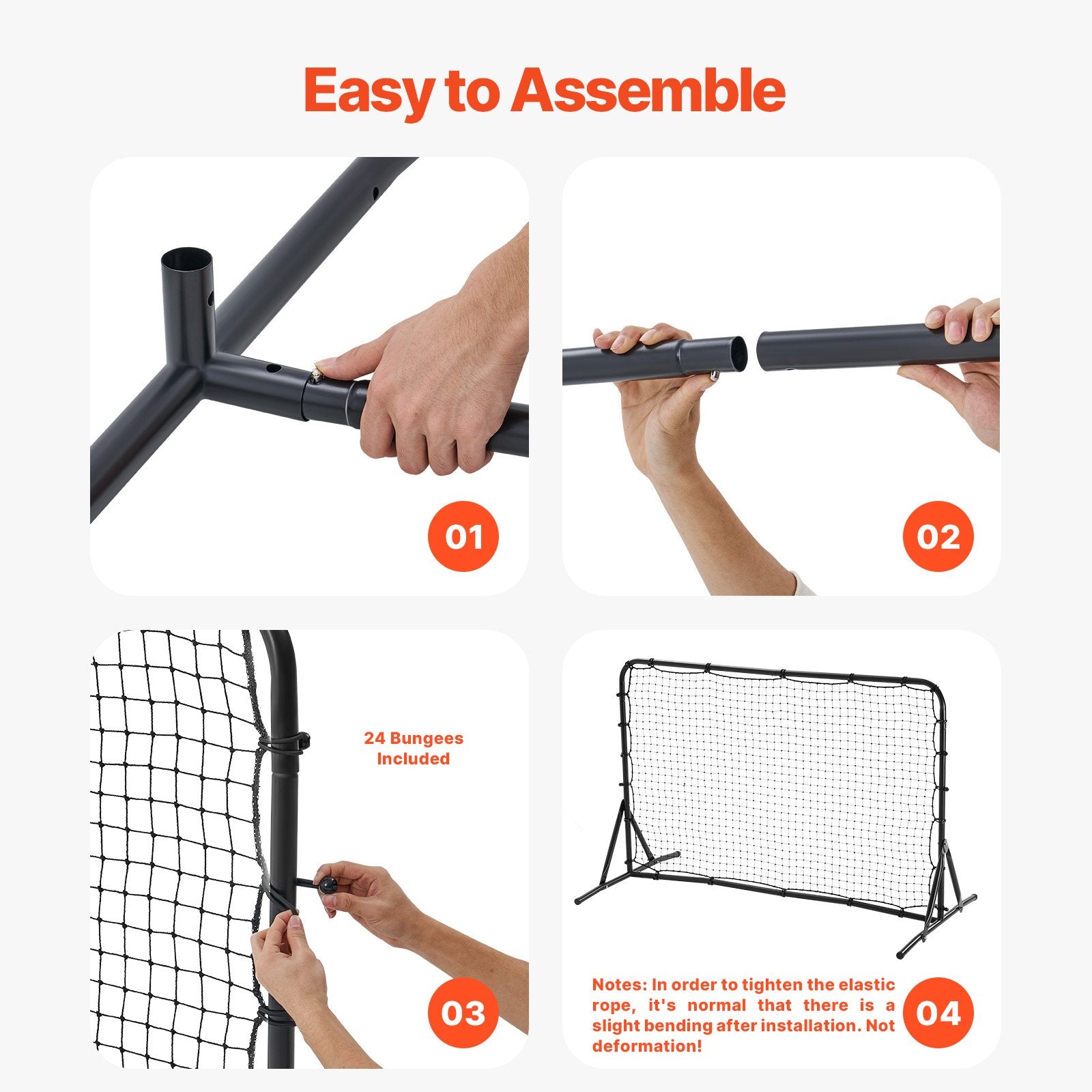 Soccer & Soccer Accessories: VEVOR 6x4FT Soccer Rebound Trainer Soccer Training Equipment Double-Sided Net
