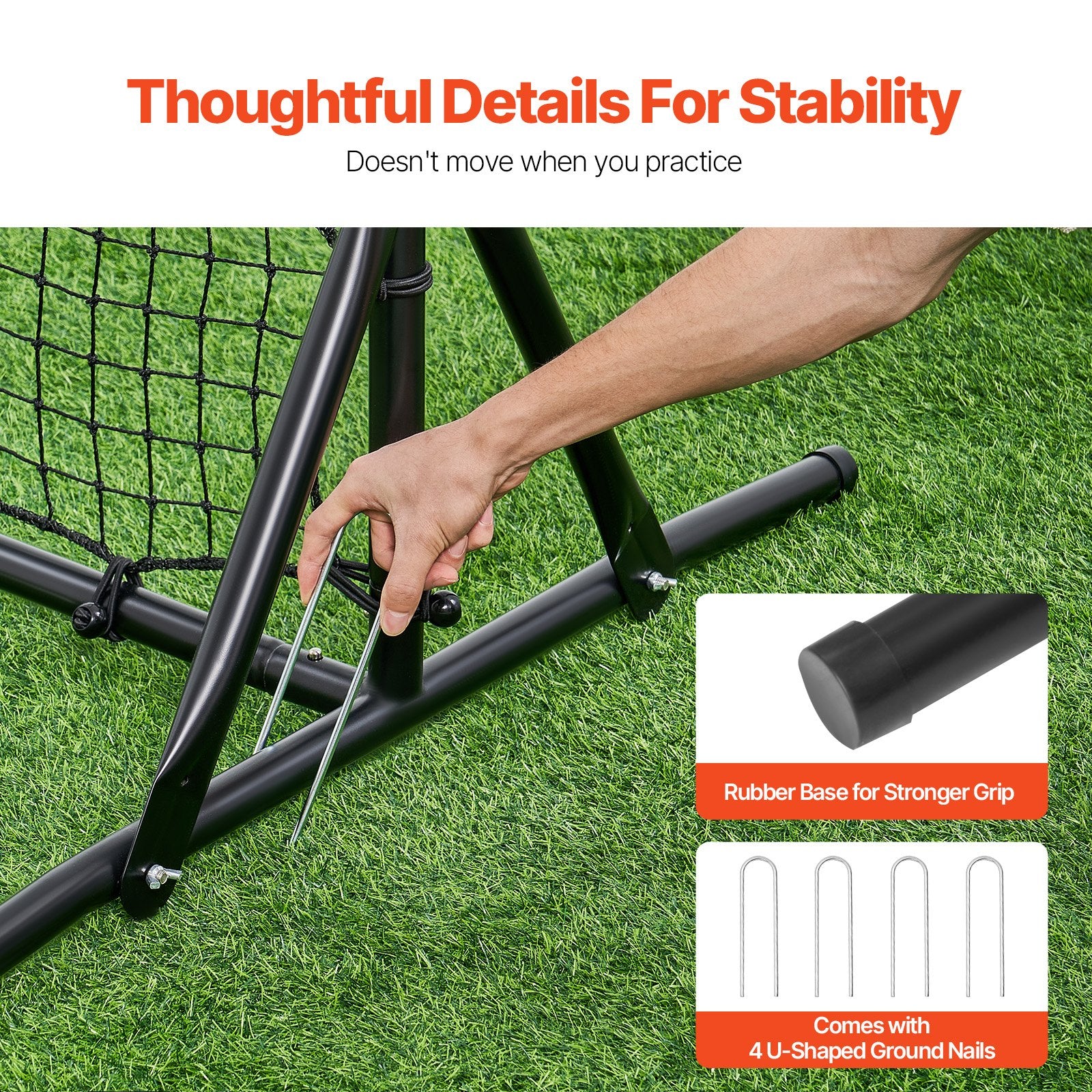 Soccer & Soccer Accessories: VEVOR 6x4FT Soccer Rebound Trainer Soccer Training Equipment Double-Sided Net