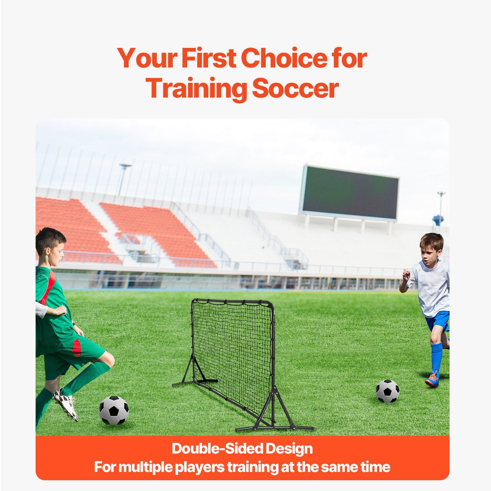 Soccer & Soccer Accessories: VEVOR 6x4FT Soccer Rebound Trainer Soccer Training Equipment Double-Sided Net