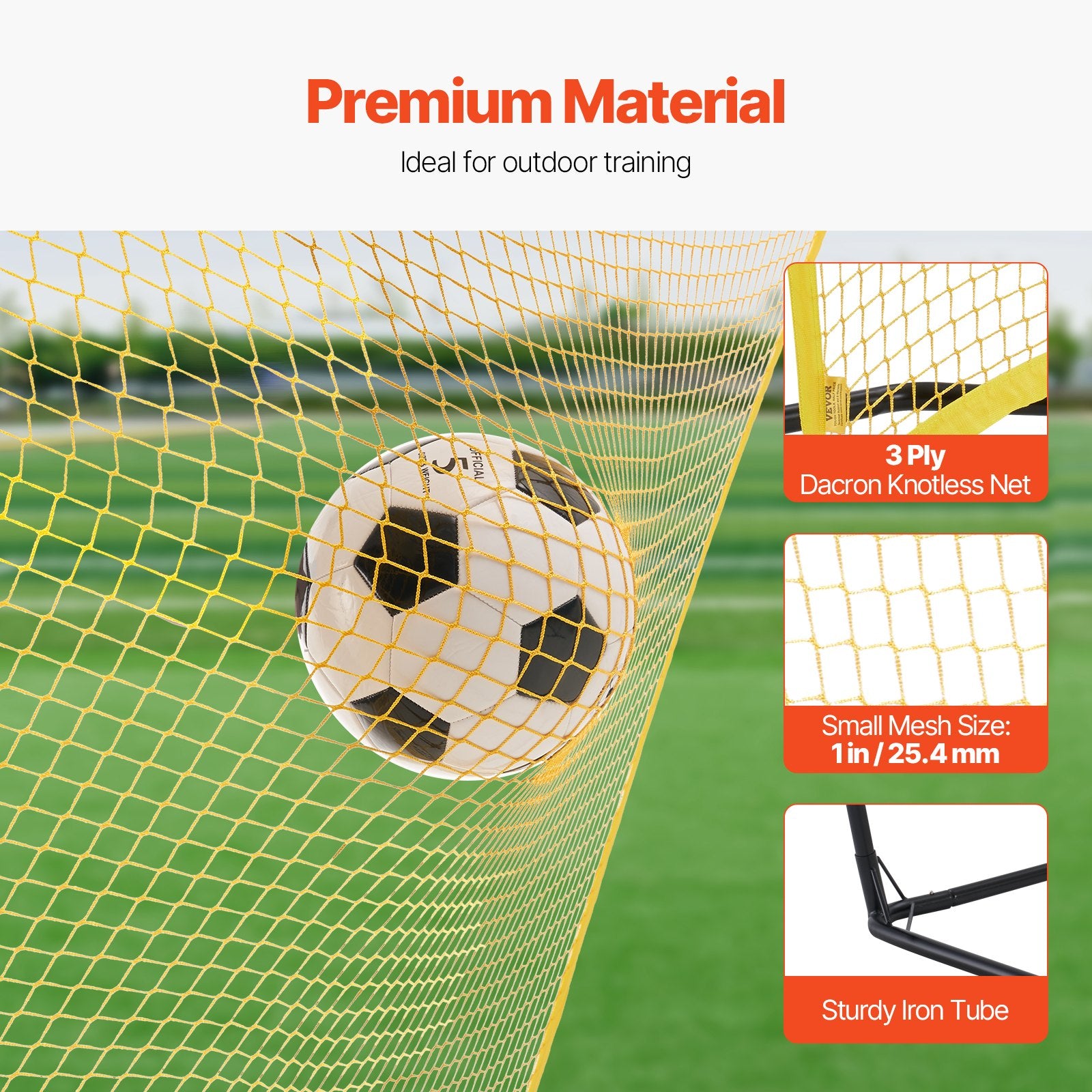 Soccer & Soccer Accessories: VEVOR 7x7FT Soccer Rebounder Portable Soccer Trainer Net with Portable Bag