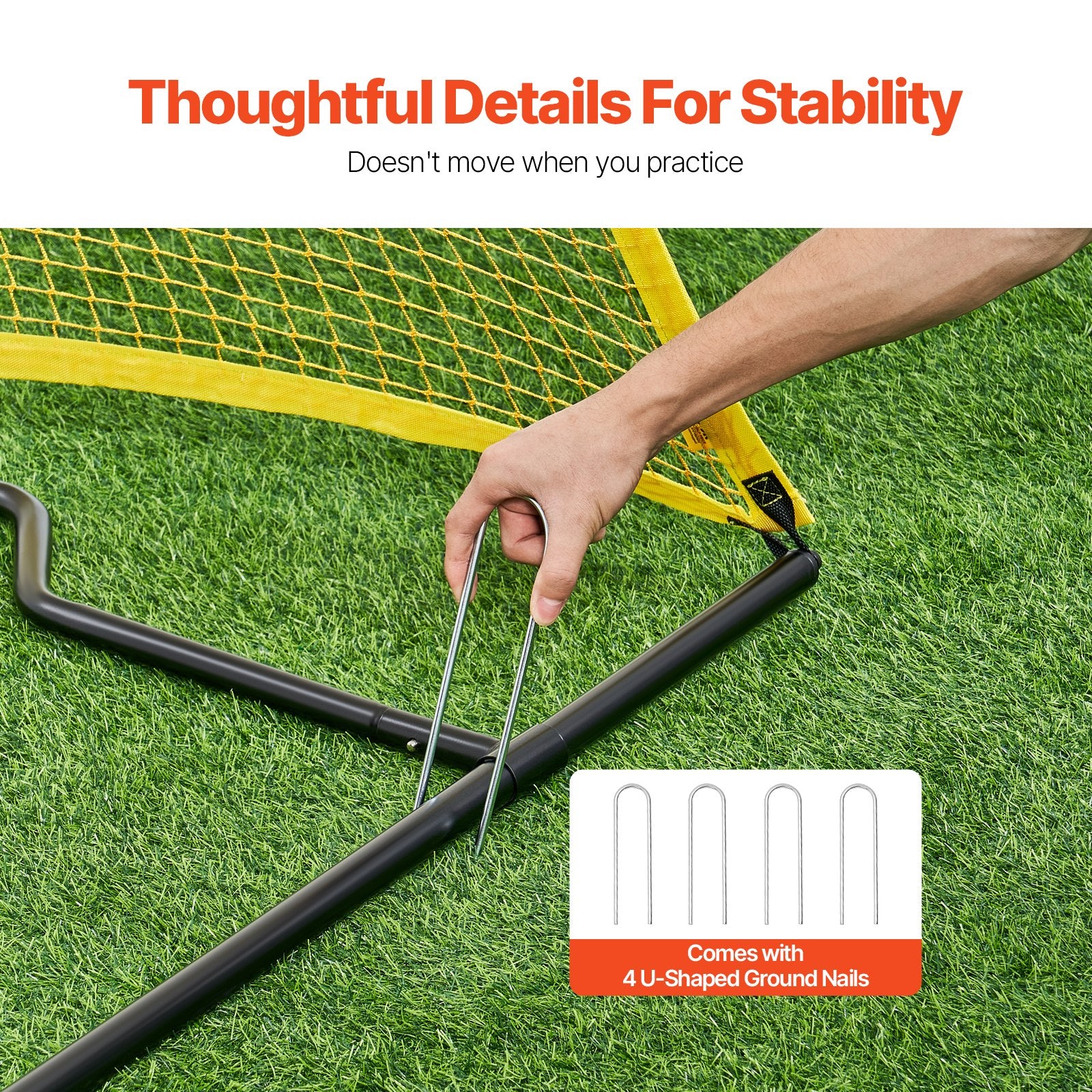 Soccer & Soccer Accessories: VEVOR 7x7FT Soccer Rebounder Portable Soccer Trainer Net with Portable Bag