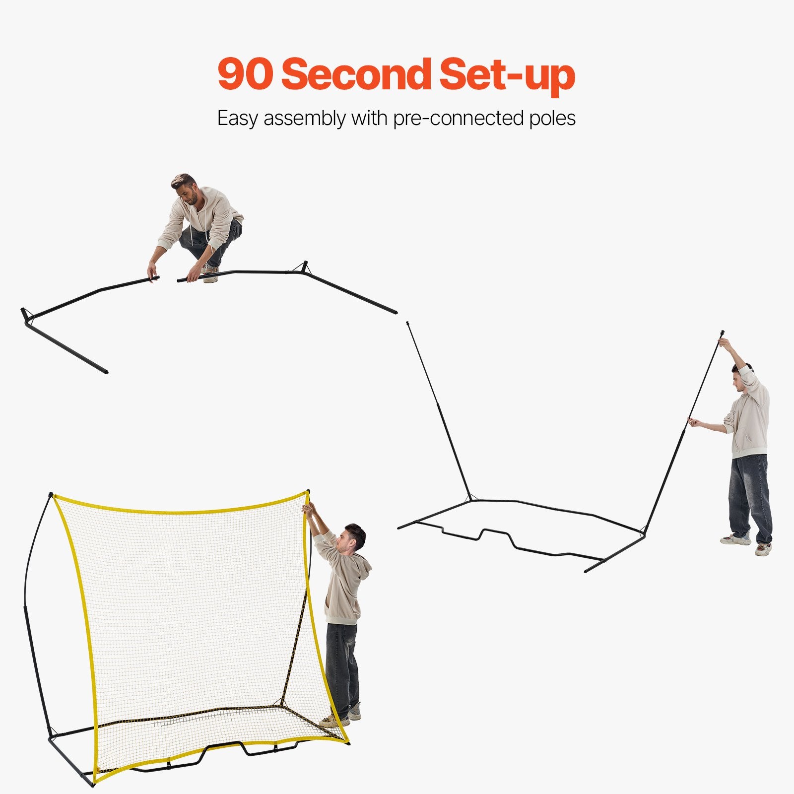 Soccer & Soccer Accessories: VEVOR 7x7FT Soccer Rebounder Portable Soccer Trainer Net with Portable Bag